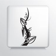 Square Icon with Black Beanstalk and Leaves