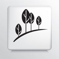 Square Icon With Trees On A Hill