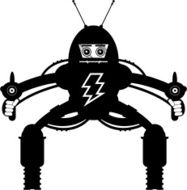 Robot Tank in Silhouette