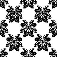Seamless floral pattern in black and white