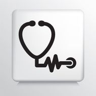 Square Icon With Heart Shape Stethoscope