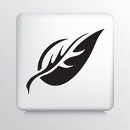 Square Icon With Leaf