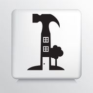 Square Icon With Hammer House Repairs