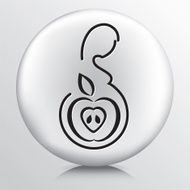 Round Icon With Healthy Pregnancy Symbol