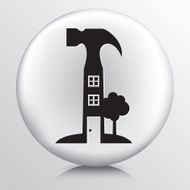 Round Icon With Hammer House Housing Charity