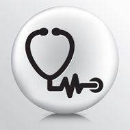 Round Icon With Heart Shape Stethoscope
