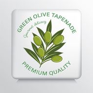 Square Icon With Olive Branch N6