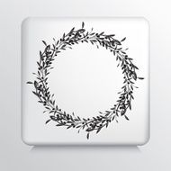 Square Icon With Olive Branches Wreath N2