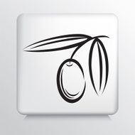 Square Icon With Olive Branch N7