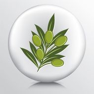 Round Icon With Olive Branch N3