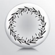 Round Icon With Olive Branches Wreath N4