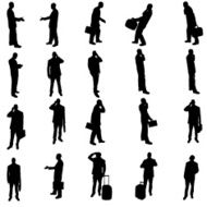 Vector silhouette of business people N100