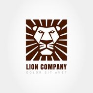 Lion head logo template Vector illustration