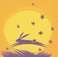 Cute Rabbit And Moon