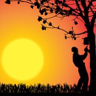 Vector silhouette of man N191