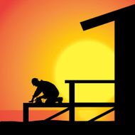 Vector silhouette of a man N879