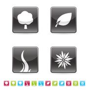 Nature glossy icon set