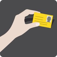 Holding a business card