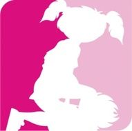 Kneeling Cheerleader Silhouette Icon