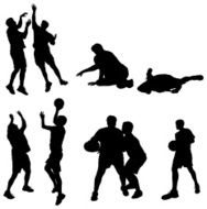 Basketball players in action N16