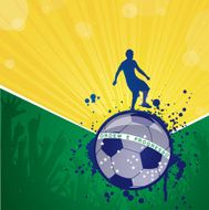 Soccer background with Brazilian flag icon