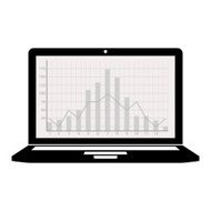 Computer laptop with graph - VECTOR