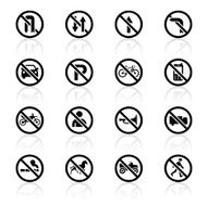 Black Silhouettes - Restriction Road Signs
