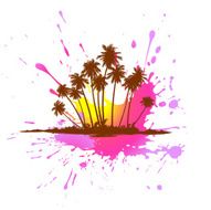 Stained Tropical Palms