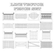 LINE VECTOR FENCE SET