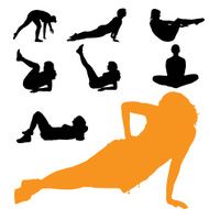 Vector silhouettes of woman N130