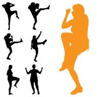 Vector silhouettes of woman N131