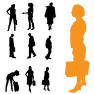 Vector silhouette of business people N101