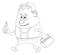 Worker with pliers contour