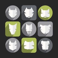 Dog icons set minimalism