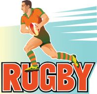 Rugby Player With Large Sign