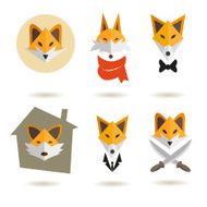 Fox abstract isolated on a white background vector illustration N2