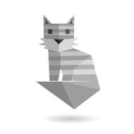 Cat abstract isolated on a white background vector illustration