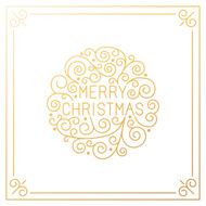 Vector merry christmas hand lettering in outline style