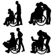 Vector silhouettes of different people N93