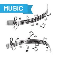 Music - Staff and Notes Vector Illustration