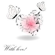 The heart of the pattern with butterflies N2