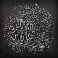Doodle typography poster with bycicle N2