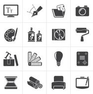 Black Graphic and website design icons