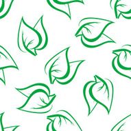 Spring green leaves seamless pattern N2