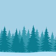Fir Trees Seamless Landscape N2