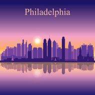 Philadelphia city skyline silhouette background N2