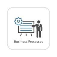 Business Processes Icon Flat Design N2