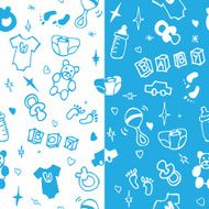 New born baby boy seamless pattern N2