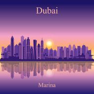 Dubai Marina City skyline silhouette background N4