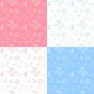 Set of 4 baby seamless patterns N2